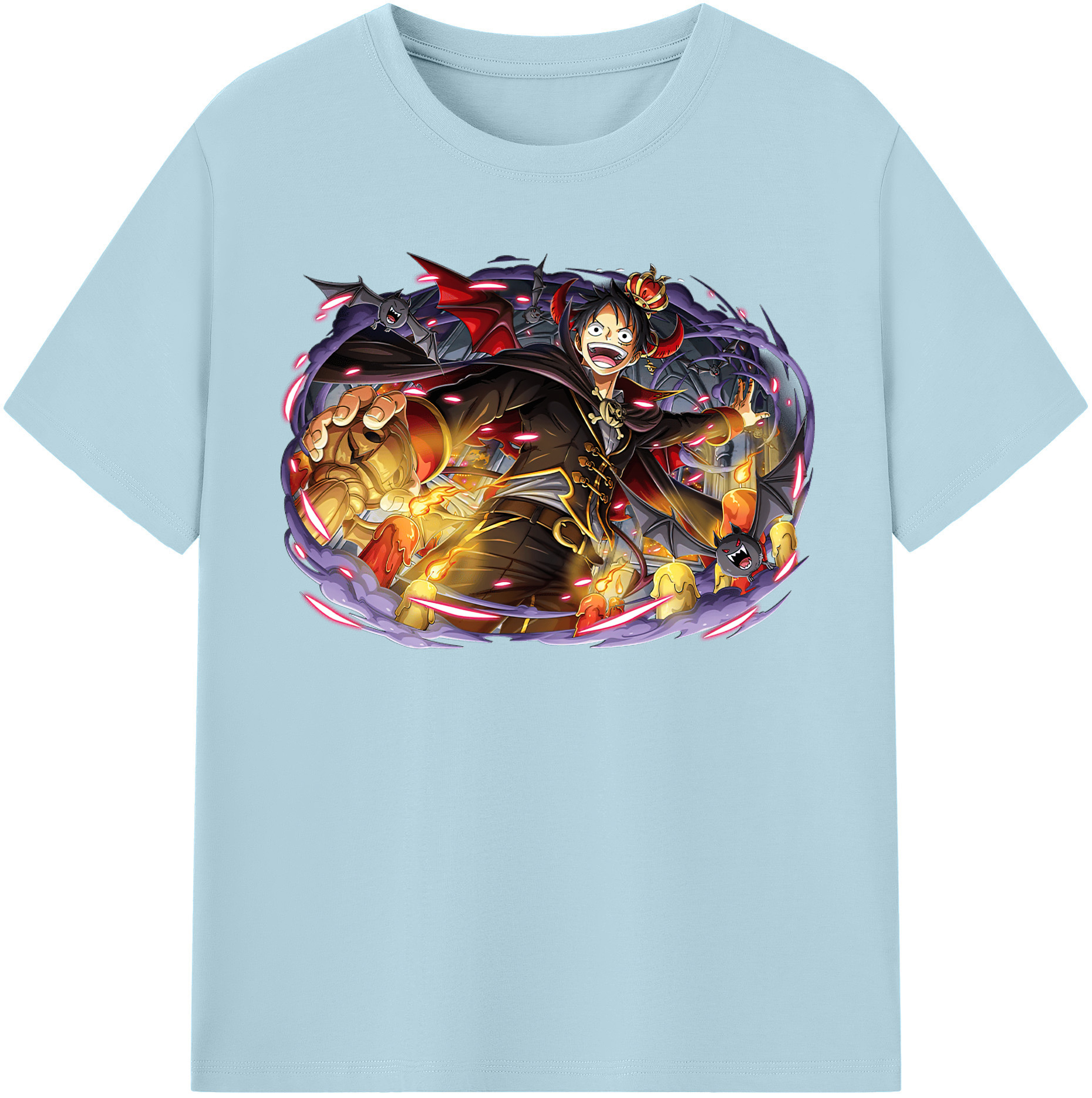 ワンピース モンキー・D・ルフィ ONE PIECE Monkey D. Luffy 綿100％半袖Tシャツ（フロントプリント）